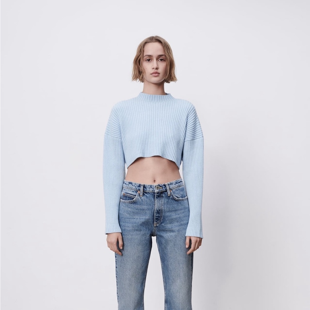 Cropped Knit Sweater